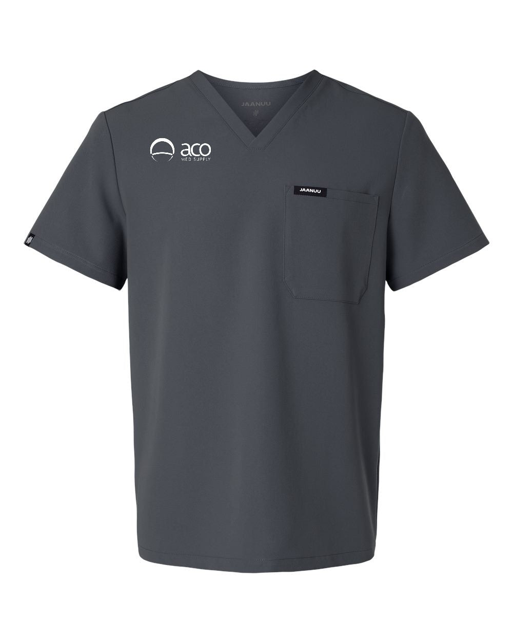 Jaanuu Men's Holmes Everyday 1-Pocket Scrub V-Neck Top With Logo