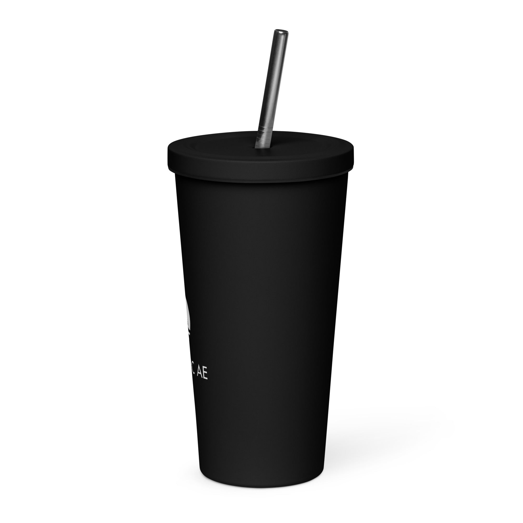 Stainless Steel Insulated Tumbler 20oz W/ Straw - Black Logo