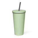 Stainless Steel Insulated Tumbler 20oz W/ Straw - Black Logo