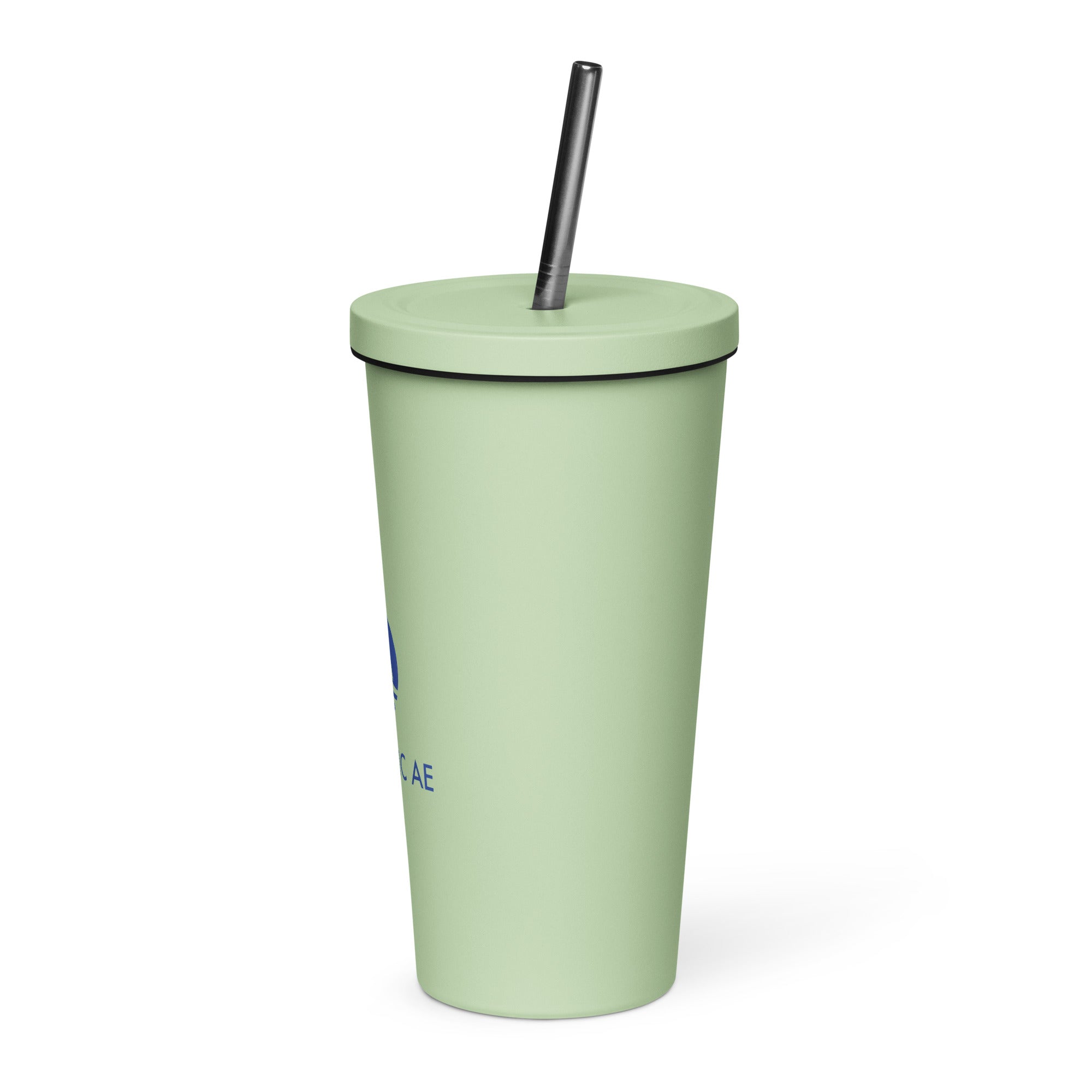 Stainless Steel Insulated Tumbler 20oz W/ Straw - Blue Logo