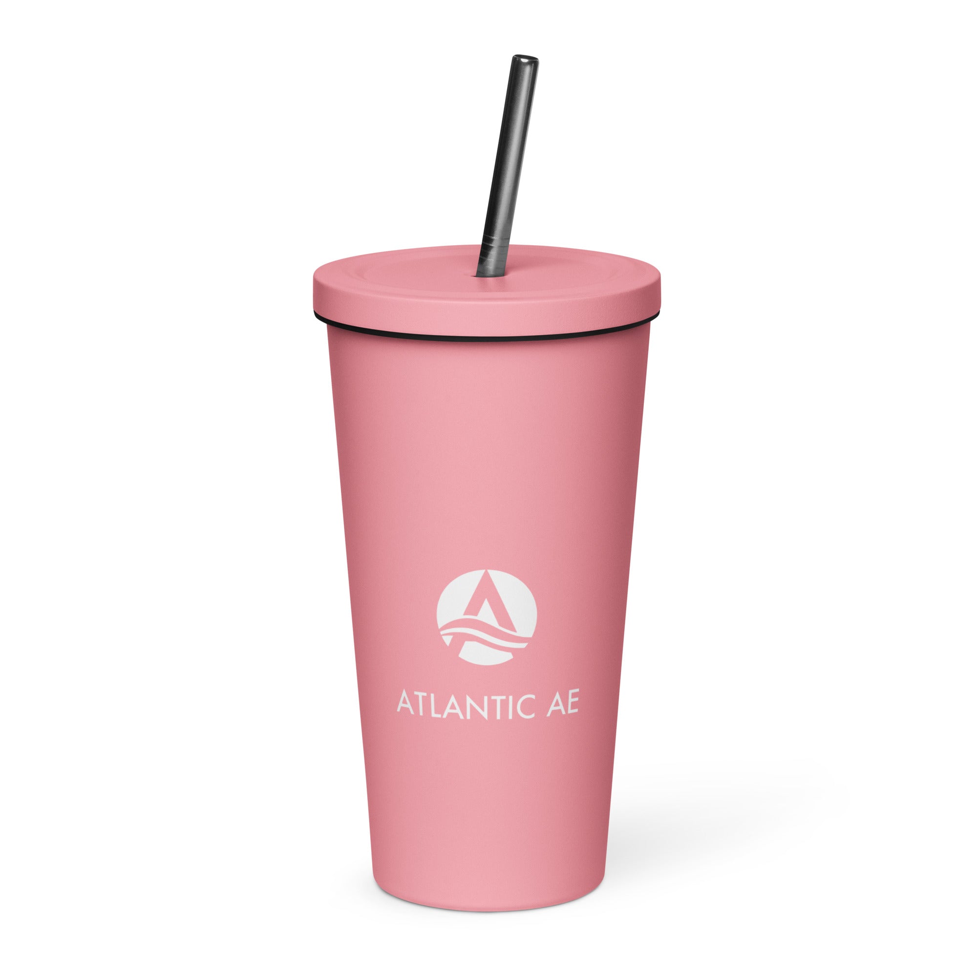 Stainless Steel Insulated Tumbler 20oz W/ Straw - Black Logo