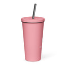 Stainless Steel Insulated Tumbler 20oz W/ Straw - Black Logo