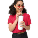 Stainless Steel Tumbler 20oz W/ Straw - Blue Logo