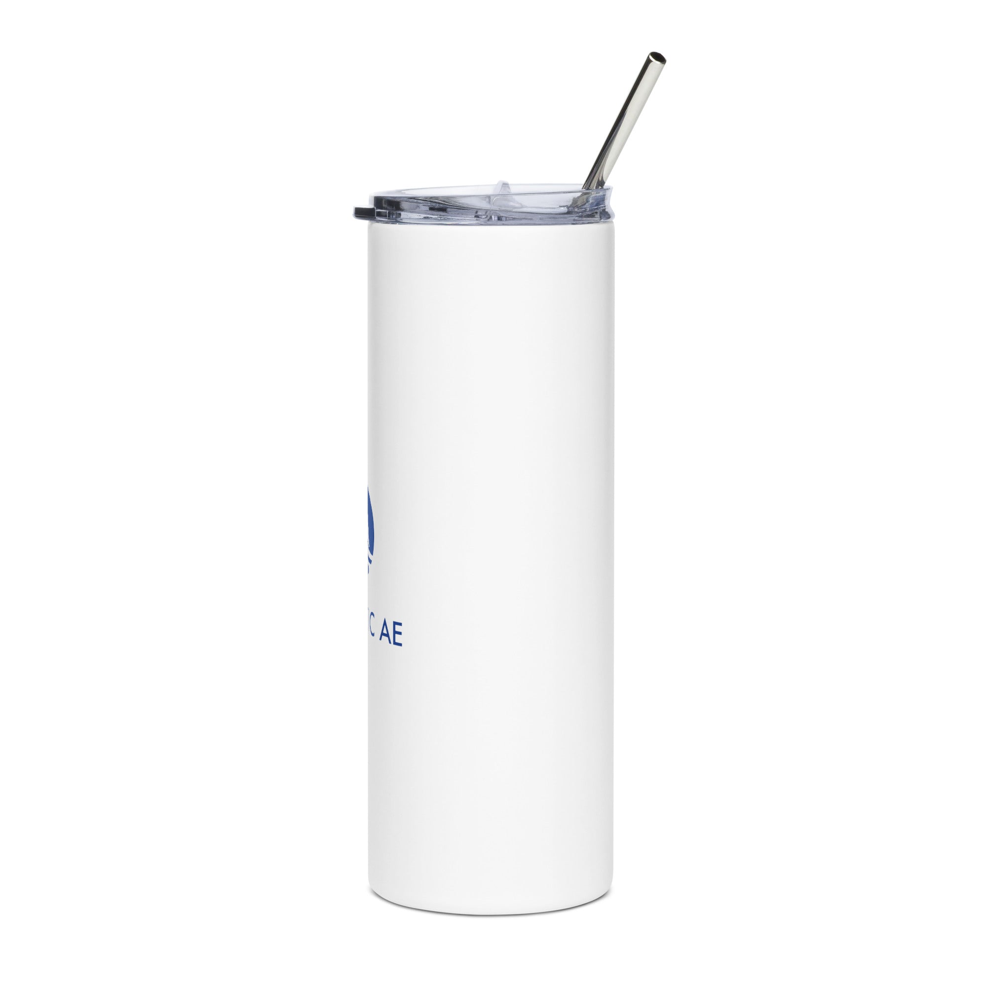 Stainless Steel Tumbler 20oz W/ Straw - Blue Logo