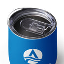 Stainless Steel Wine Tumbler 12oz - Blue/White Logo