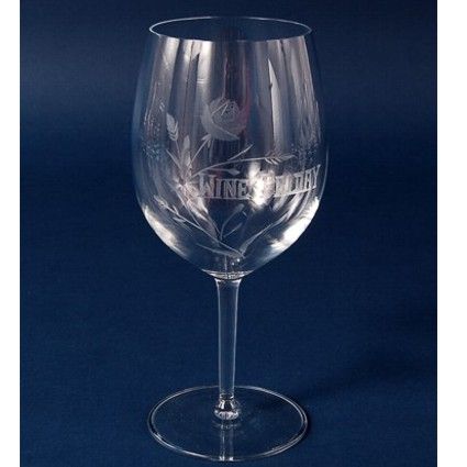 Custom engraved Crystal Bordeaux Engraved Wine Glass - 26 oz - Item 487 from Quality Glass Engraving