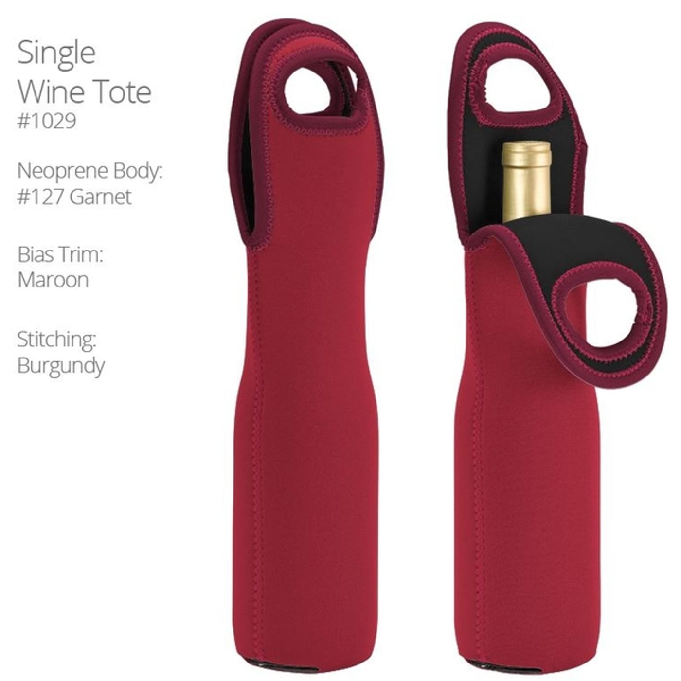 Customized Neoprene Wine Tote - Single Color