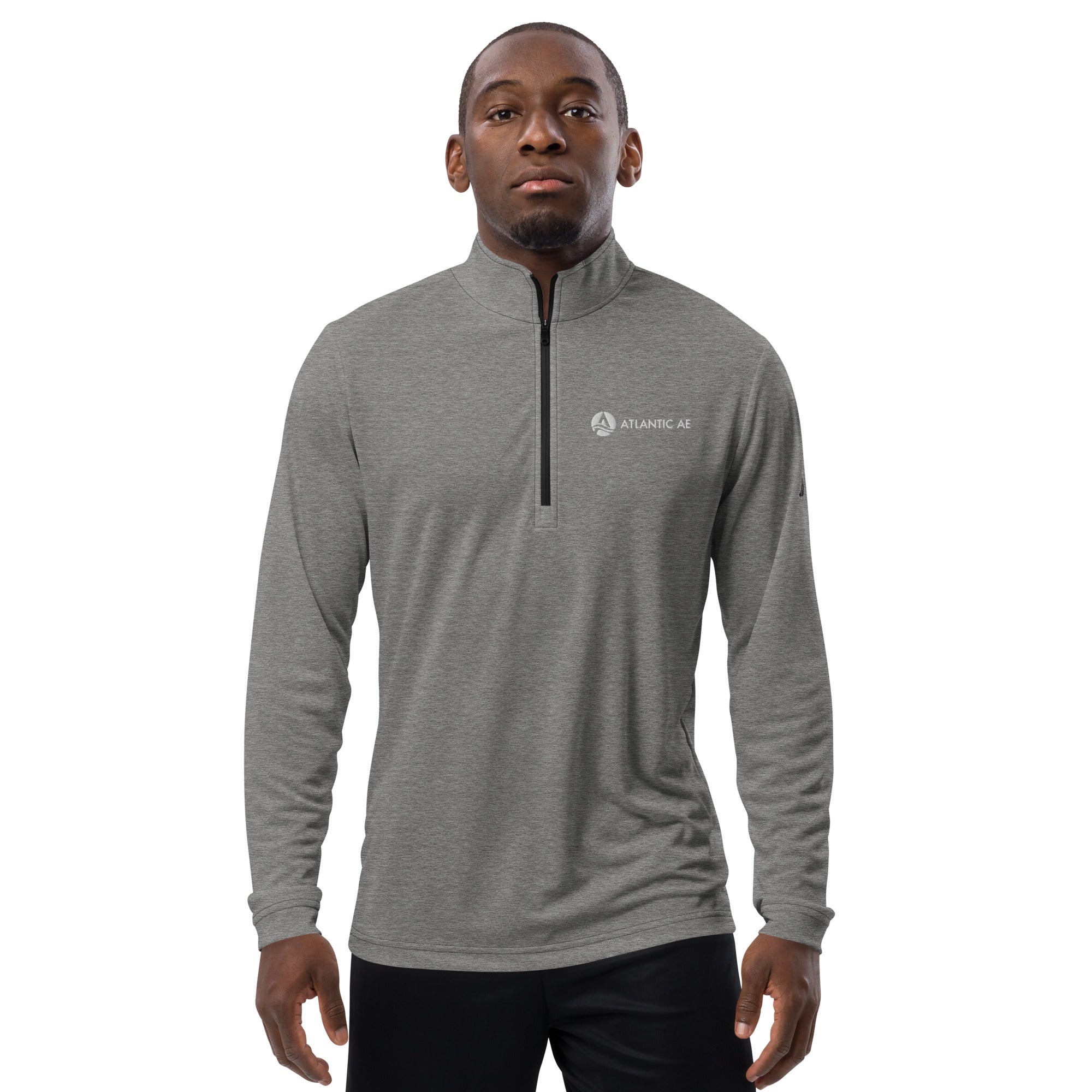 Atlantic AE Quarter Zip Adidas Dry-Wick Pullover - White Logo