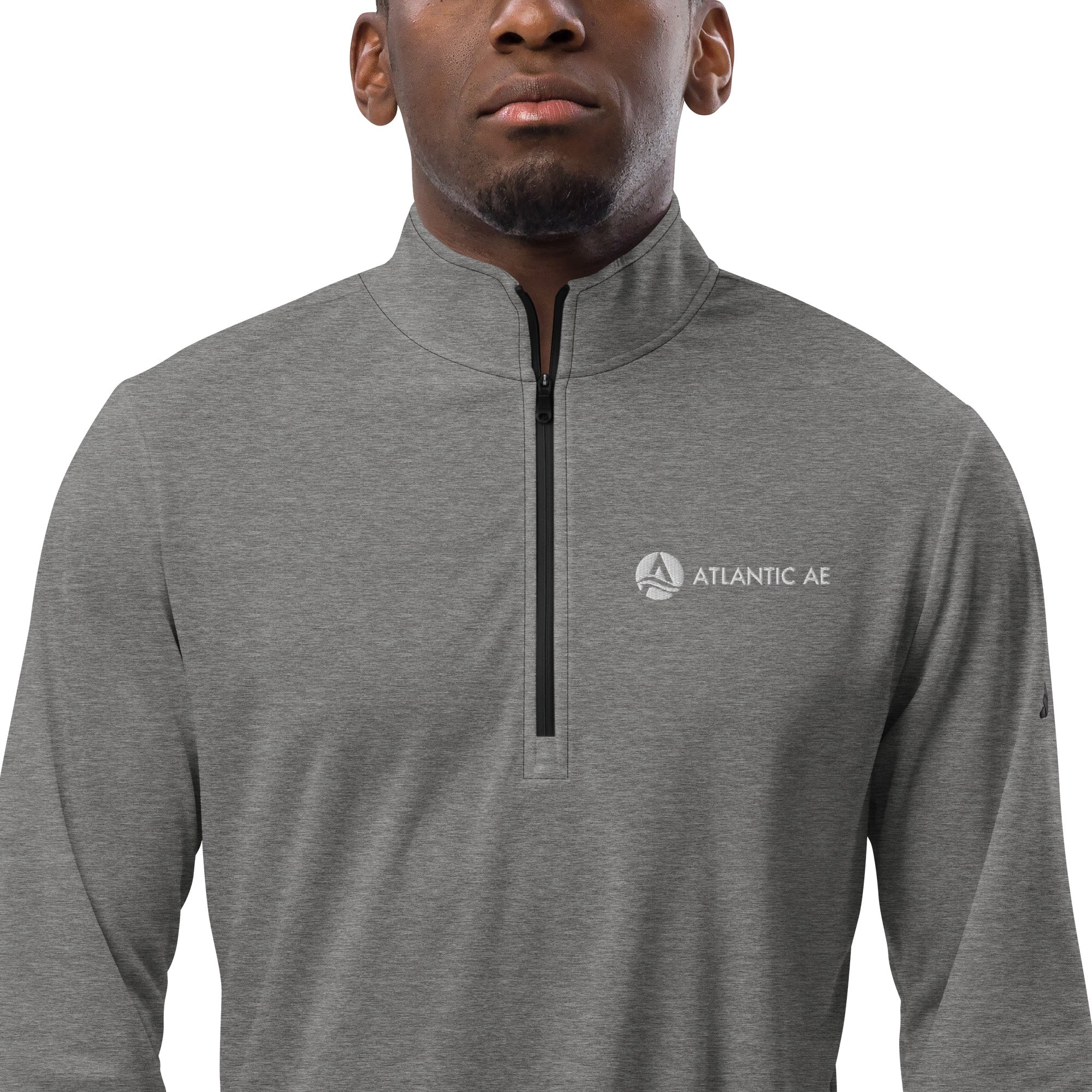 Atlantic AE Quarter Zip Adidas Dry-Wick Pullover - White Logo