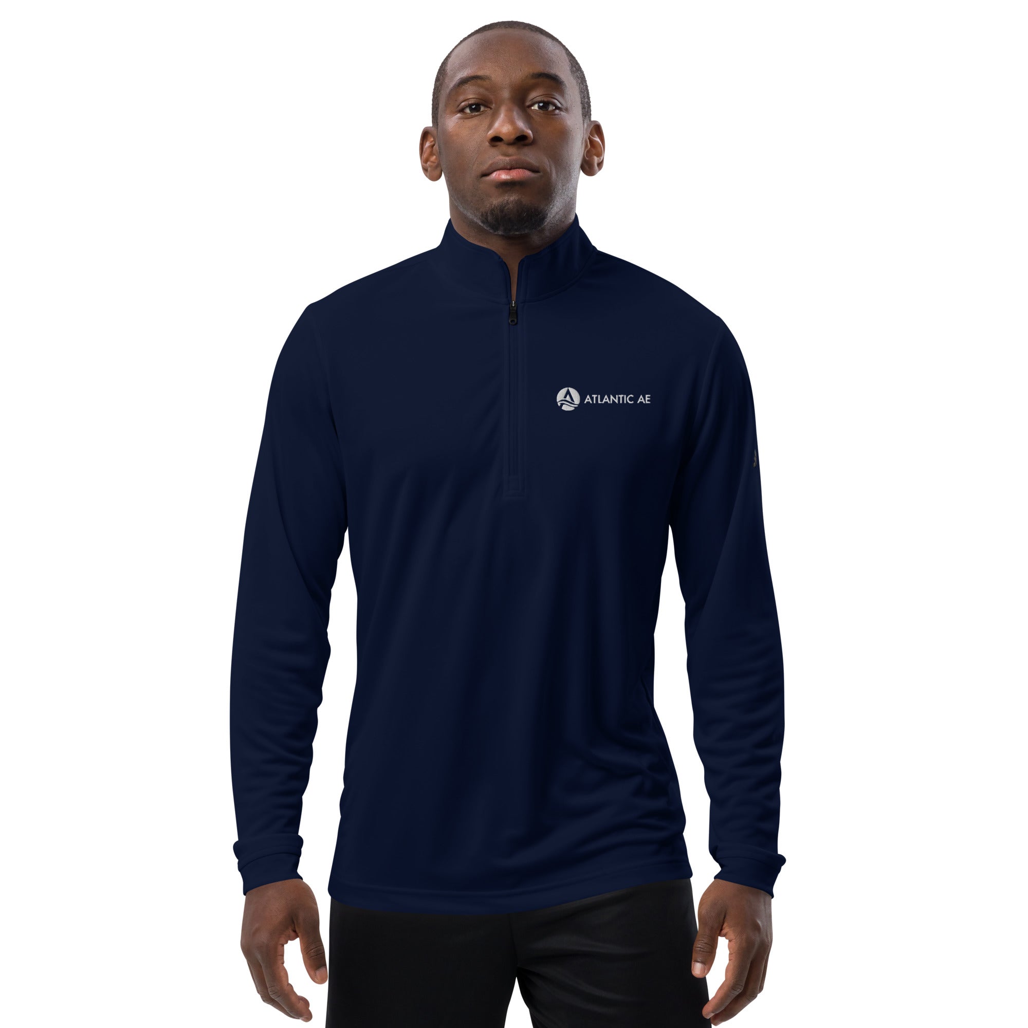 Atlantic AE Quarter Zip Adidas Dry-Wick Pullover - White Logo