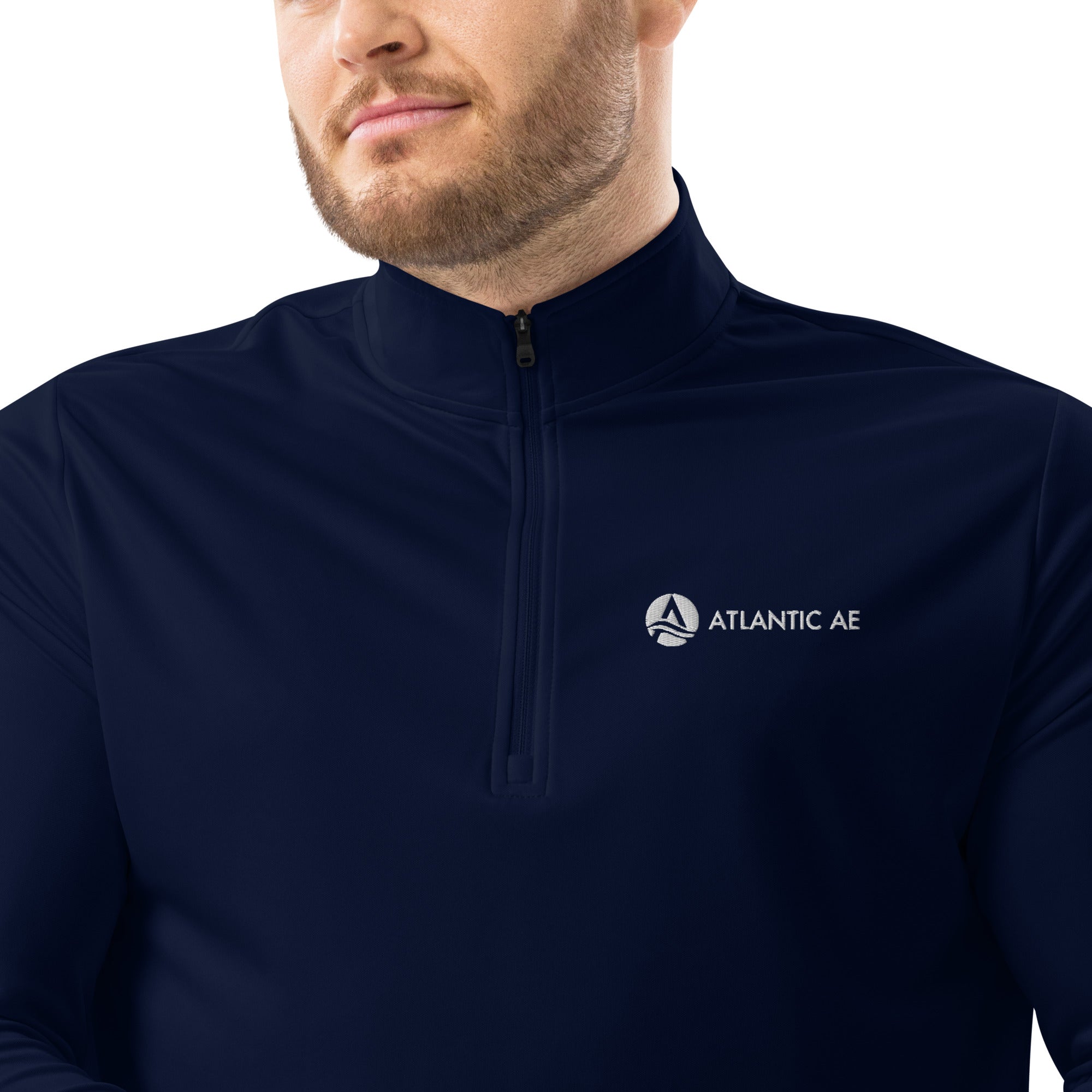 Atlantic AE Quarter Zip Adidas Dry-Wick Pullover - White Logo