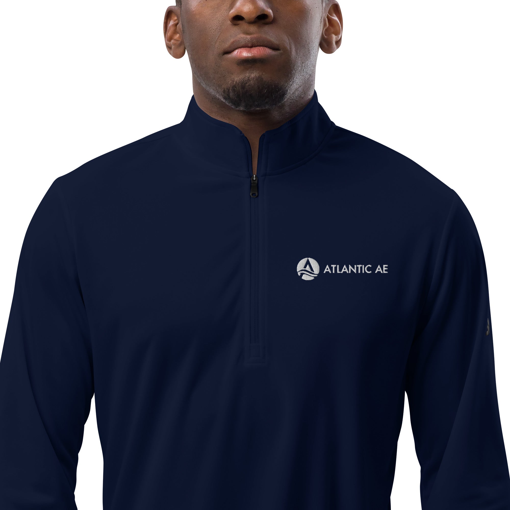 Atlantic AE Quarter Zip Adidas Dry-Wick Pullover - White Logo
