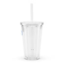 Clear Double-Walled Tumbler w/ Straw 16oz - Vertical Logo