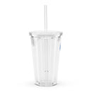 Clear Double-Walled Tumbler w/ Straw 16oz - Vertical Logo