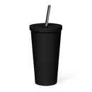 Stainless Steel Insulated Tumbler 20oz W/ Straw - Black Logo