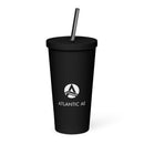 Stainless Steel Insulated Tumbler 20oz W/ Straw - Black Logo