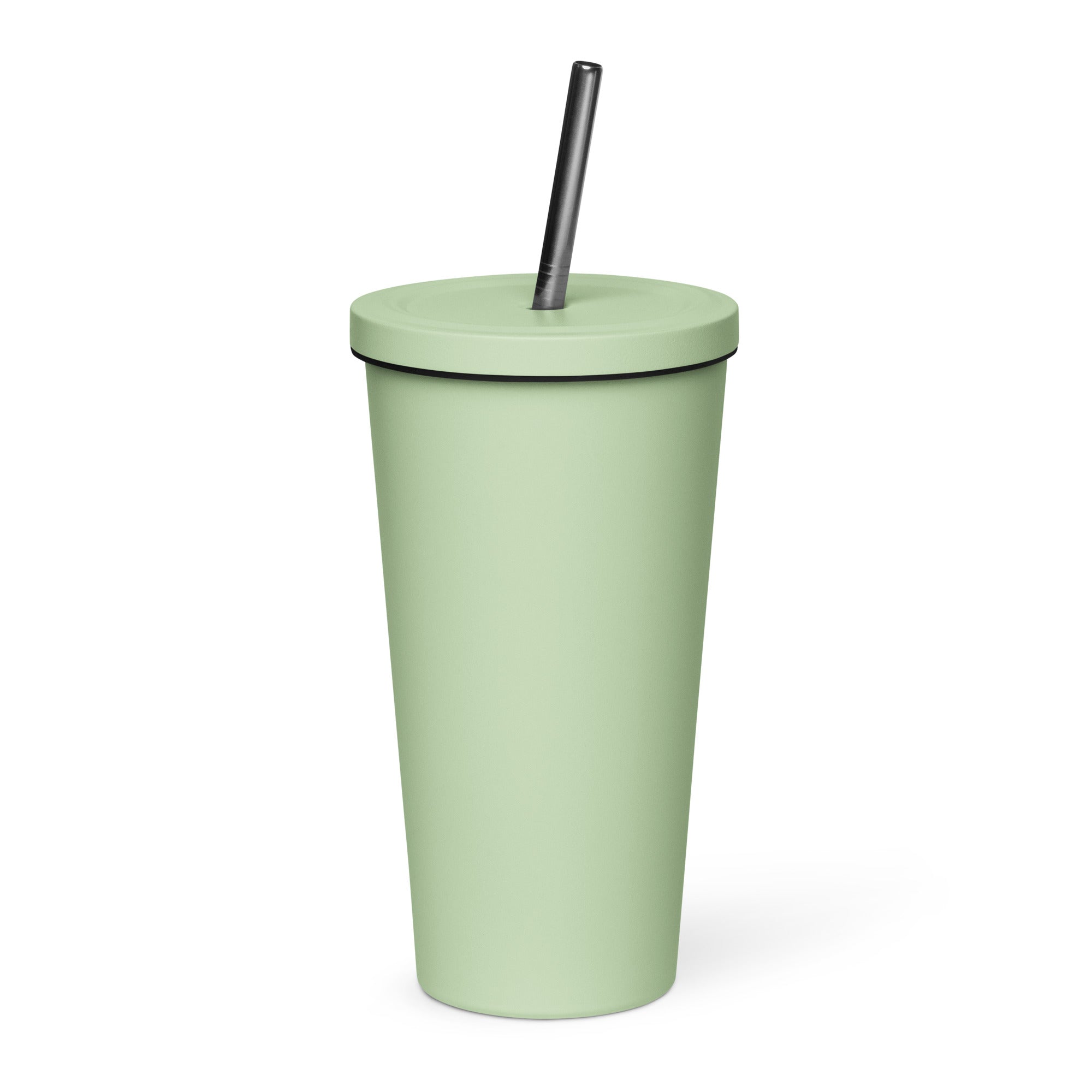 Stainless Steel Insulated Tumbler 20oz W/ Straw - Blue Logo