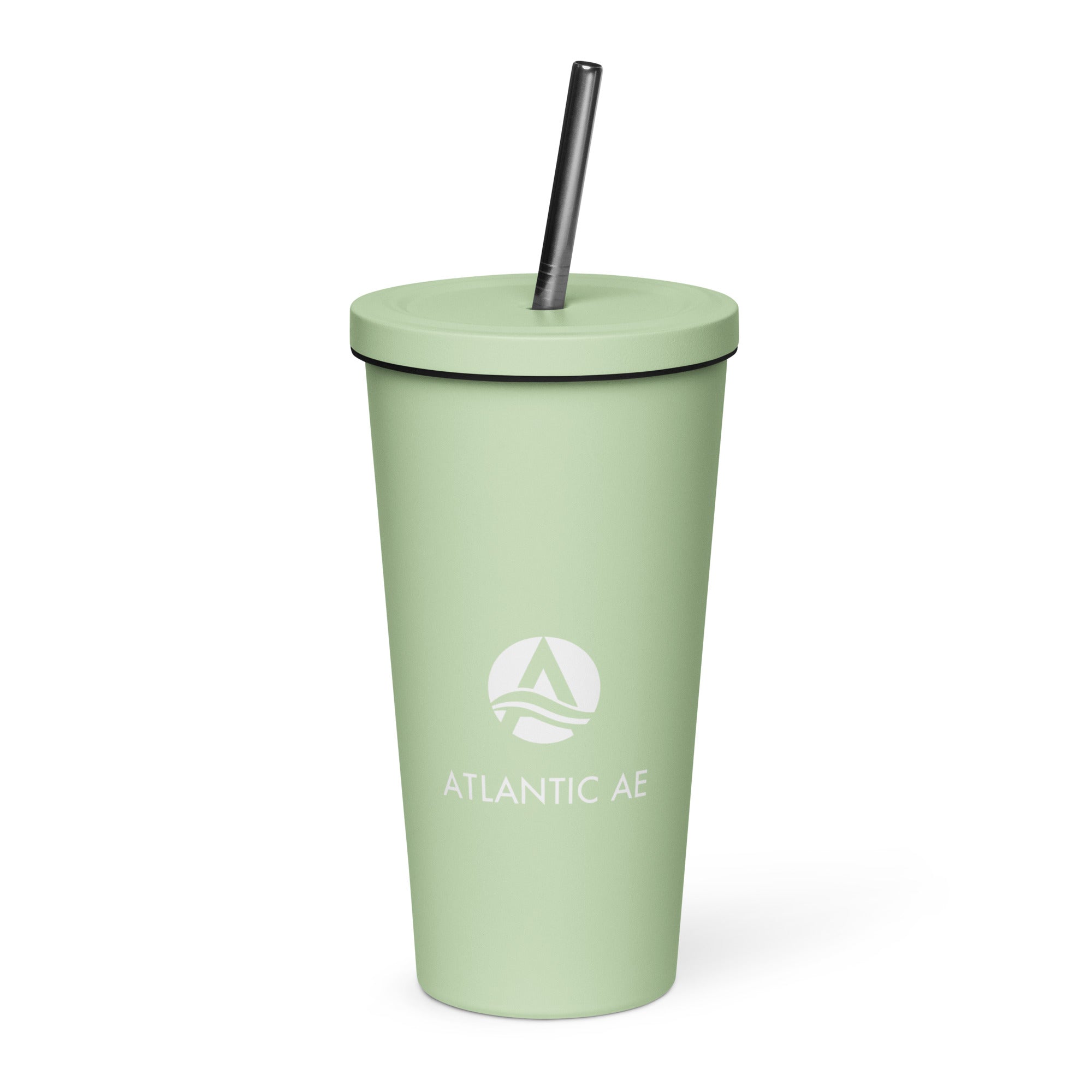 Stainless Steel Insulated Tumbler 20oz W/ Straw - Black Logo