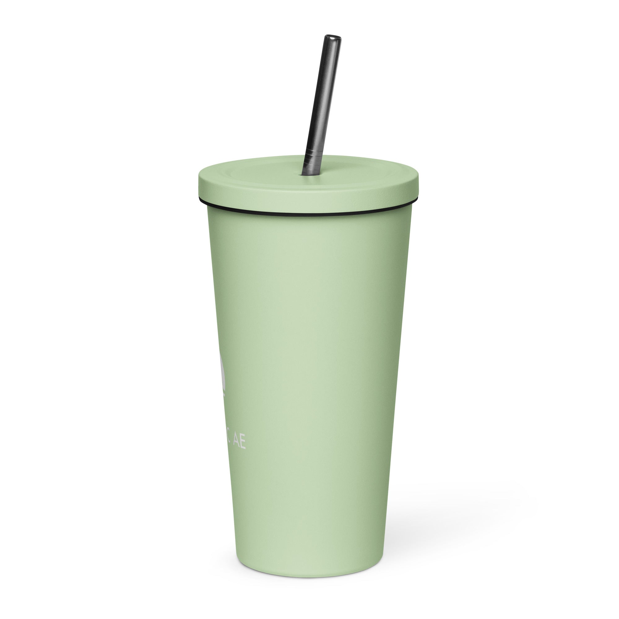 Stainless Steel Insulated Tumbler 20oz W/ Straw - Black Logo