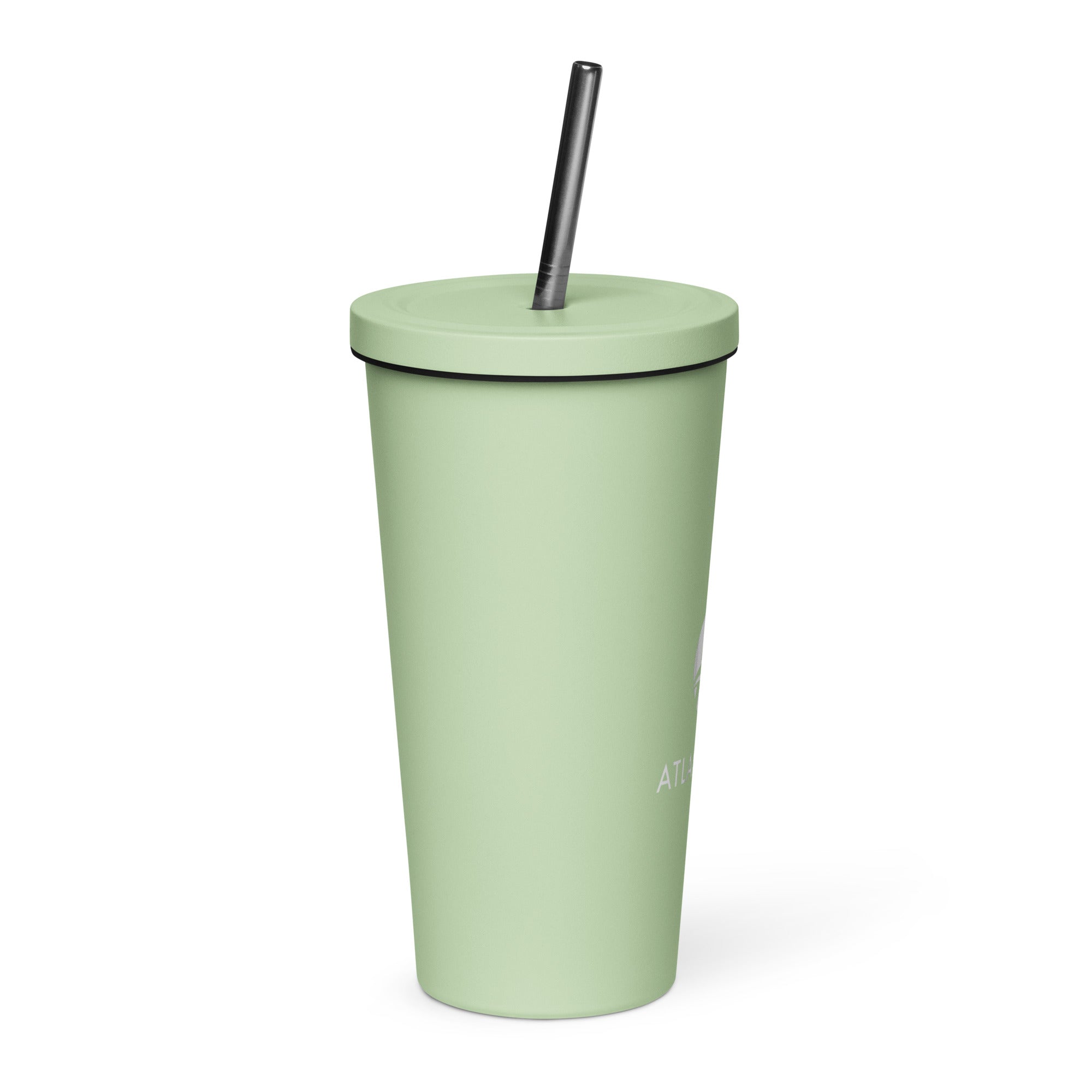 Stainless Steel Insulated Tumbler 20oz W/ Straw - Black Logo