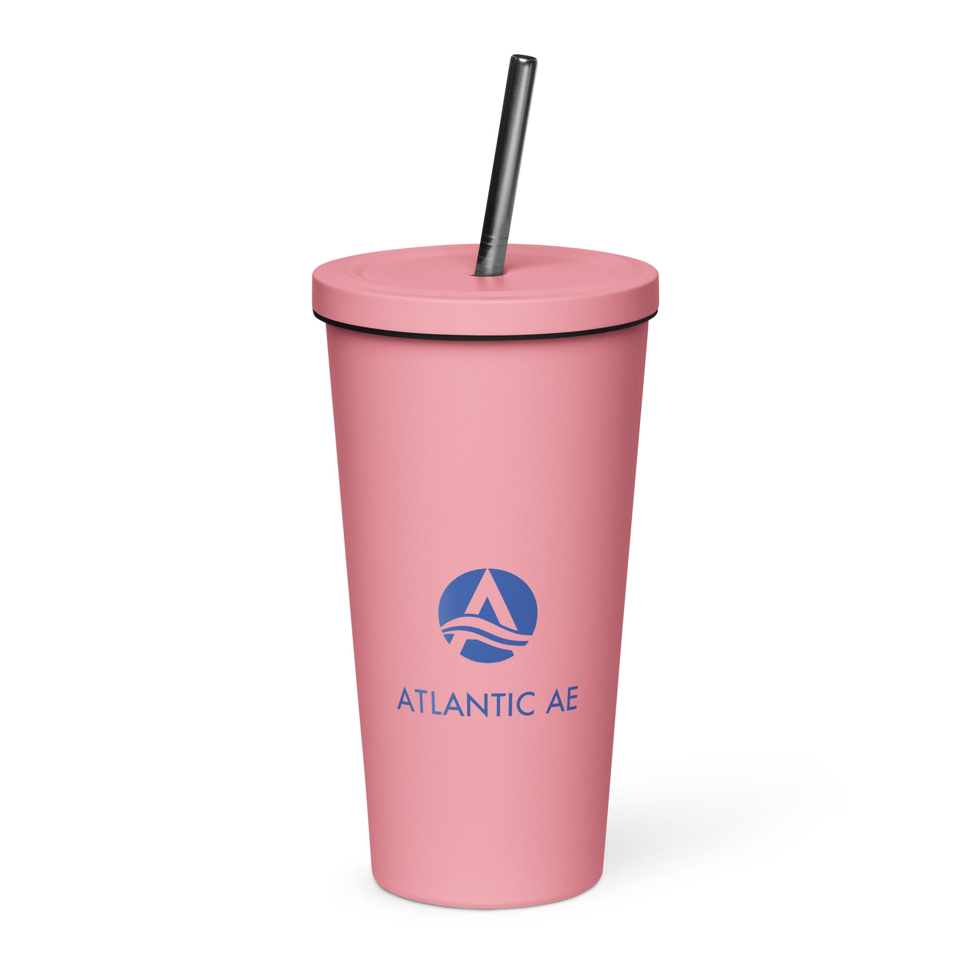 Stainless Steel Insulated Tumbler 20oz W/ Straw - Blue Logo