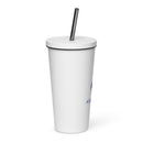 Stainless Steel Insulated Tumbler 20oz W/ Straw - Blue Logo