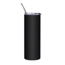 Stainless Steel Tumbler W/ Straw 20oz - White Logo