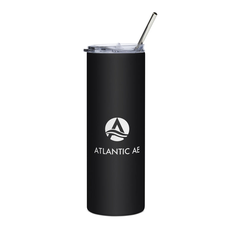 Stainless Steel Tumbler W/ Straw 20oz - White Logo