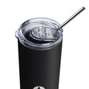 Stainless Steel Tumbler W/ Straw 20oz - White Logo