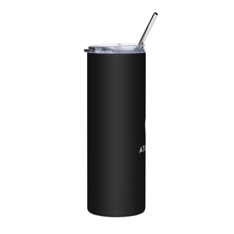 Stainless Steel Tumbler W/ Straw 20oz - White Logo