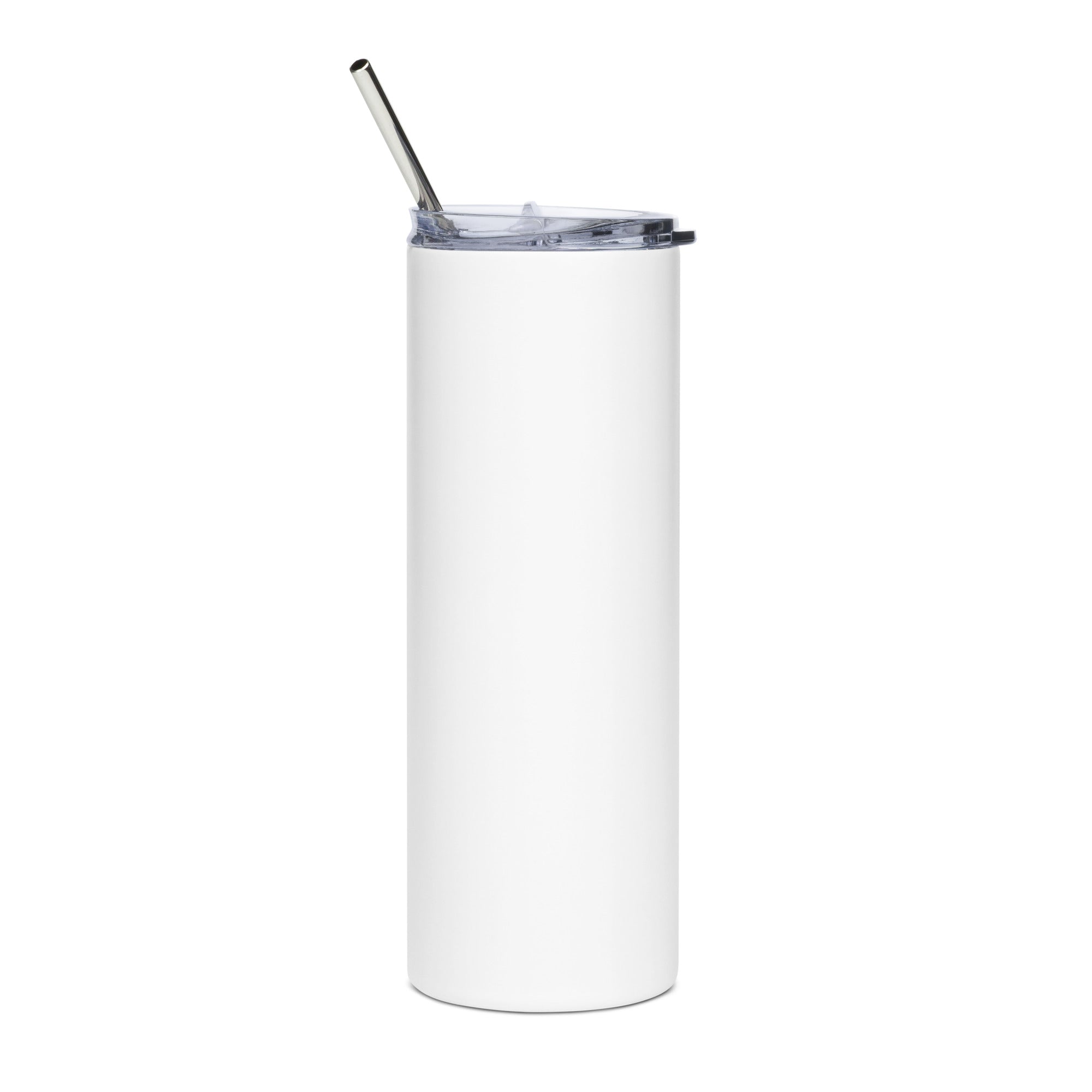 Stainless Steel Tumbler 20oz W/ Straw - Blue Logo