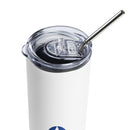 Stainless Steel Tumbler 20oz W/ Straw - Blue Logo