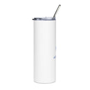 Stainless Steel Tumbler 20oz W/ Straw - Blue Logo