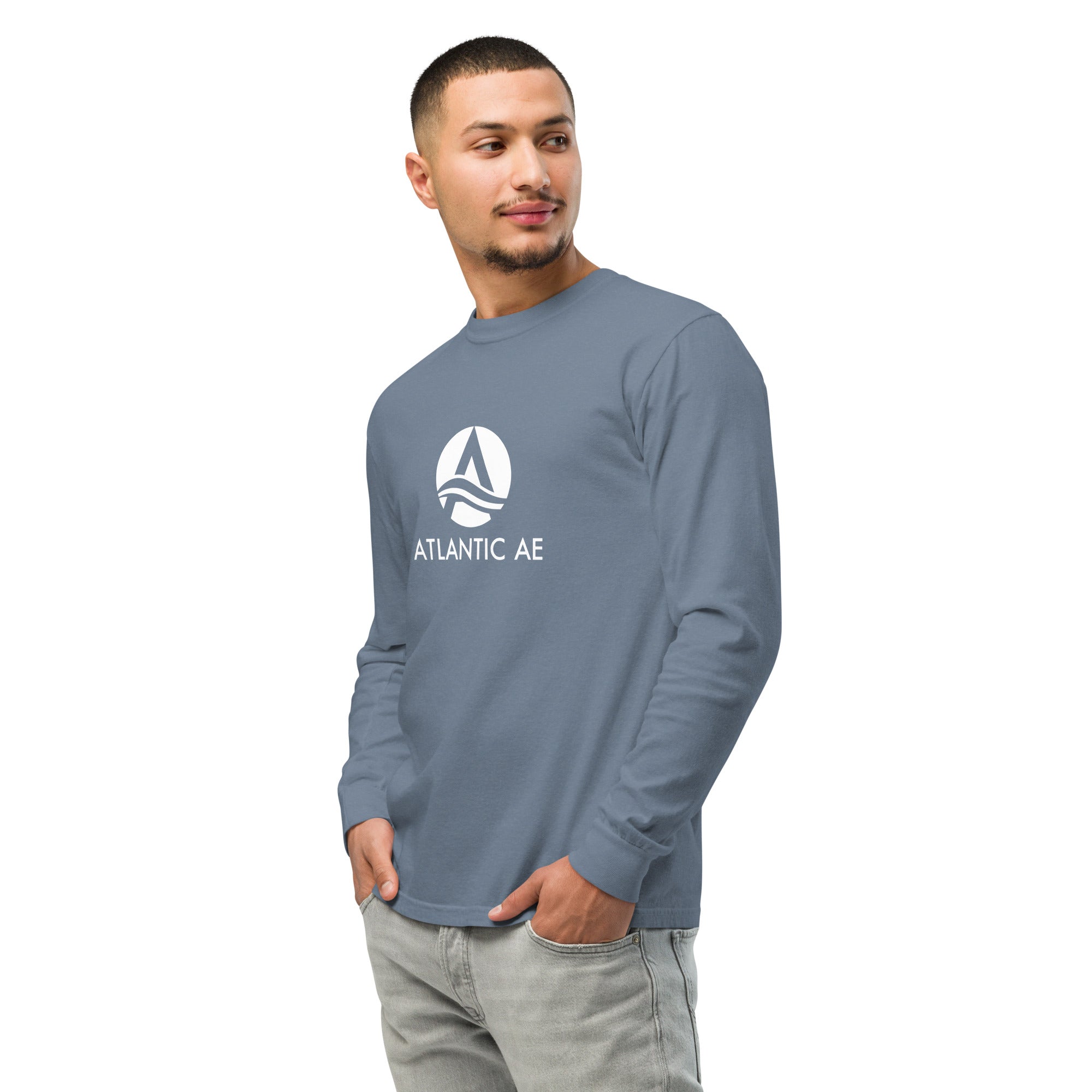 Garment-dyed heavyweight long-sleeve shirt