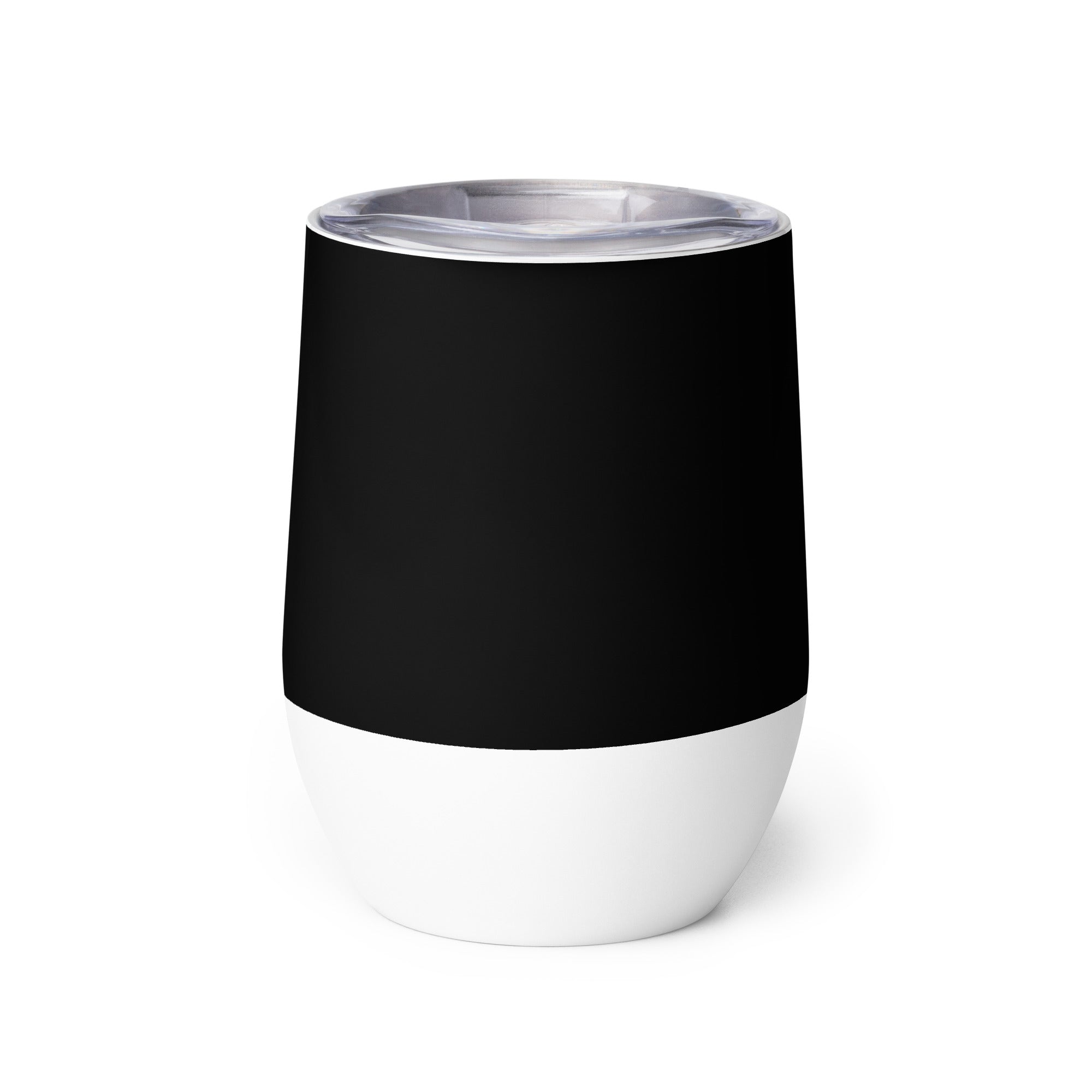 Stainless Steel Wine Tumbler 12oz - Black/White Logo