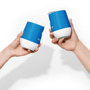 Stainless Steel Wine Tumbler 12oz - Blue/White Logo