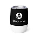 Stainless Steel Wine Tumbler 12oz - Black/White Logo