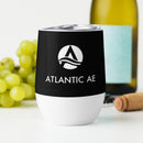 Stainless Steel Wine Tumbler 12oz - Black/White Logo