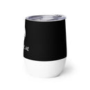 Stainless Steel Wine Tumbler 12oz - Black/White Logo