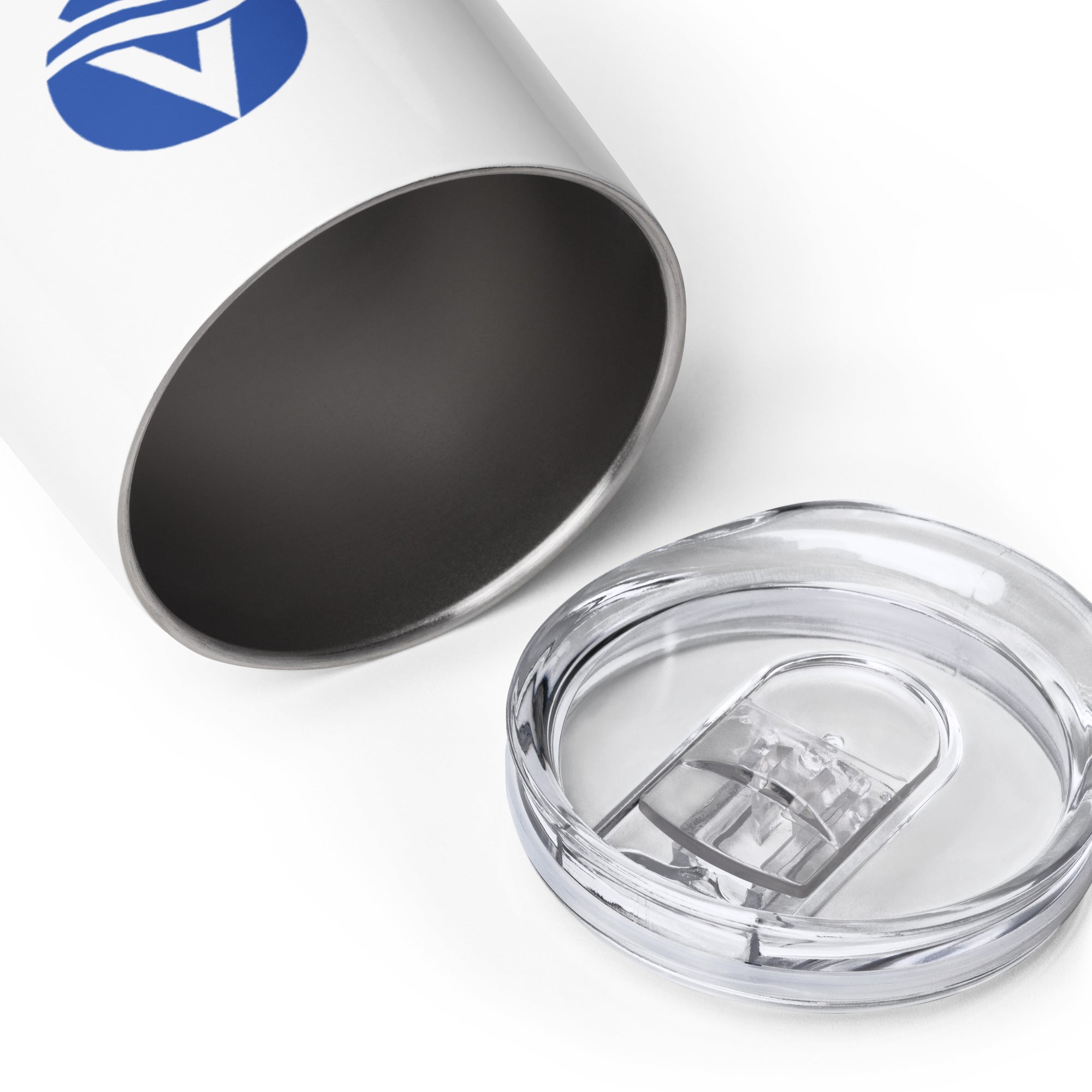 Stainless Steel Wine Tumbler 12oz - Blue Logo