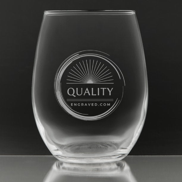 Engraved Stemless Wine Glass - 15 oz - Item C8303