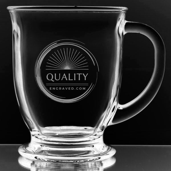 Engraved Glass Coffee Mug-16 oz. Item 5533416