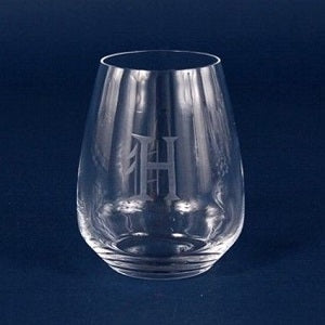 Custom engraved Engraved Crystal Stemless Wine Glass - 14 oz  - Item 459/10289 from Quality Glass Engraving