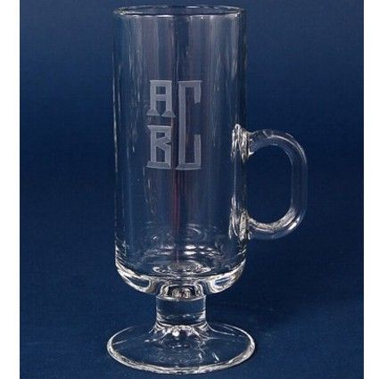 Custom engraved Engraved Glass Irish Coffee Mug - 8.5 oz - Item 524/5292 from Quality Glass Engraving
